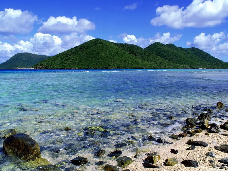 tropical island with clear water