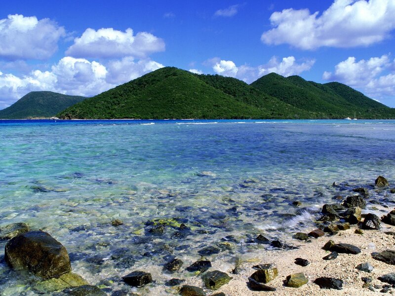 tropical island with clear water