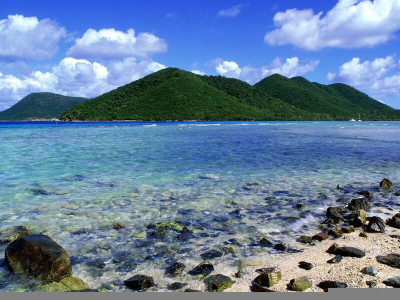 tropical island with clear water