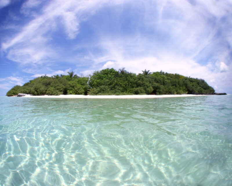 tropical island with clear water