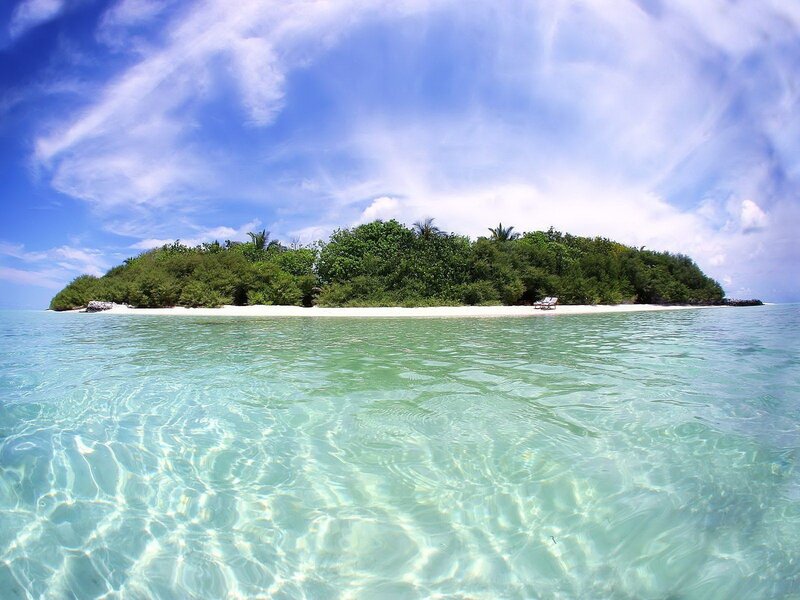 tropical island with clear water