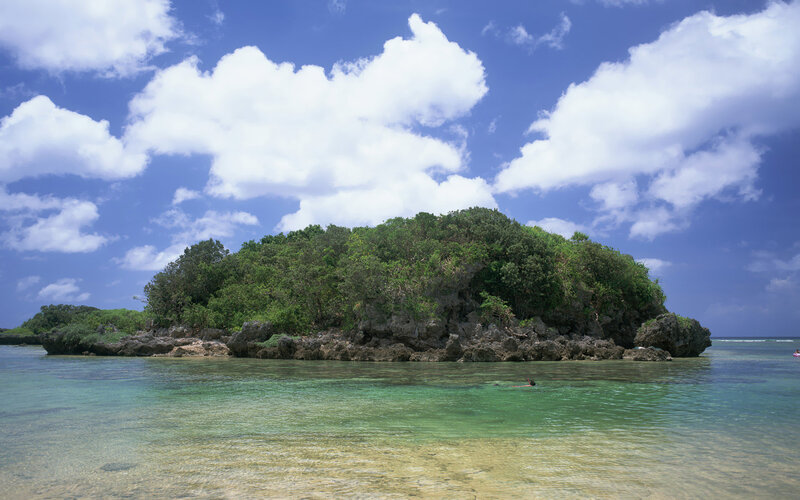 tropical island with clear water