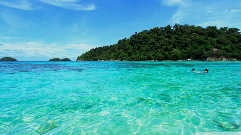 tropical island with clear water