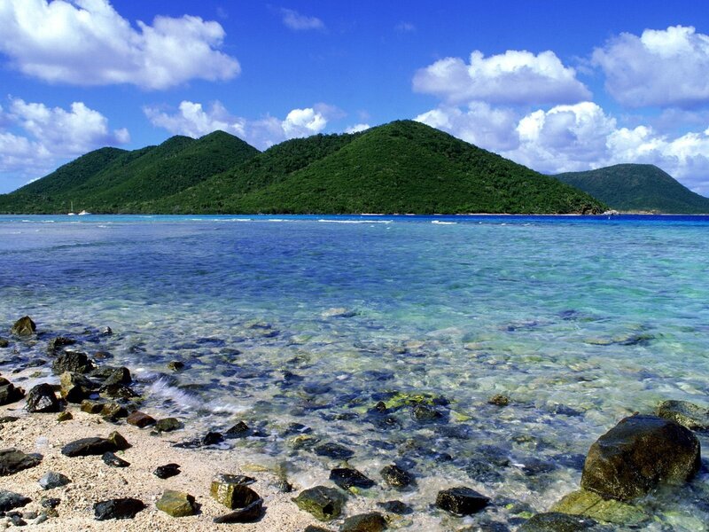 tropical island with clear water