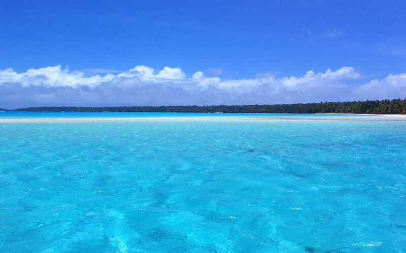 Tropical Island with Clear Water — Blue