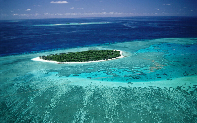Tropical Island with Coral Reef — Afternoon