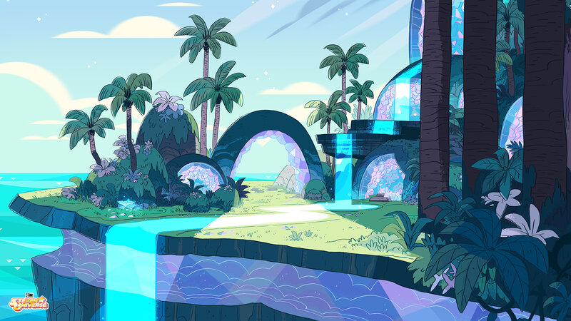 Tropical Island with Crystal Structures