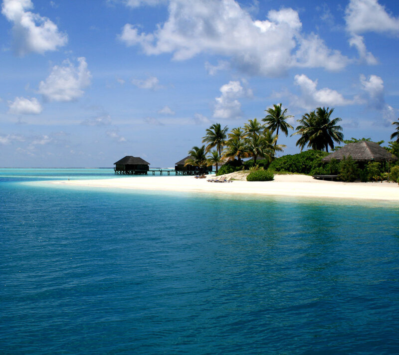 Tropical Island with Huts