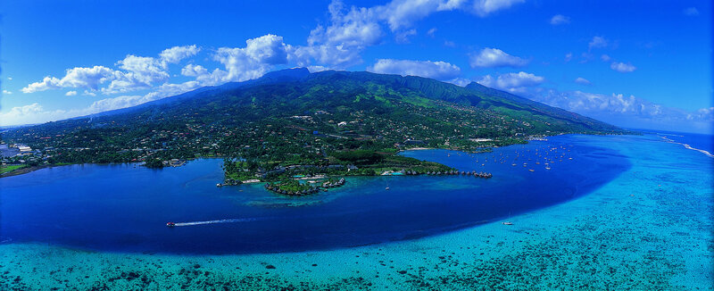 Tropical Island with Lagoon — Blue, Serene