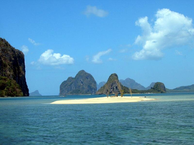 tropical island with limestone cliffs