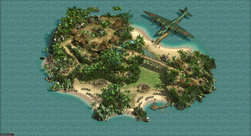 Tropical Island with Military Base