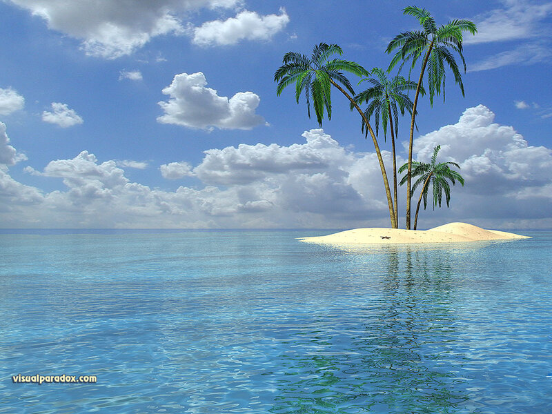 Tropical island with palm trees