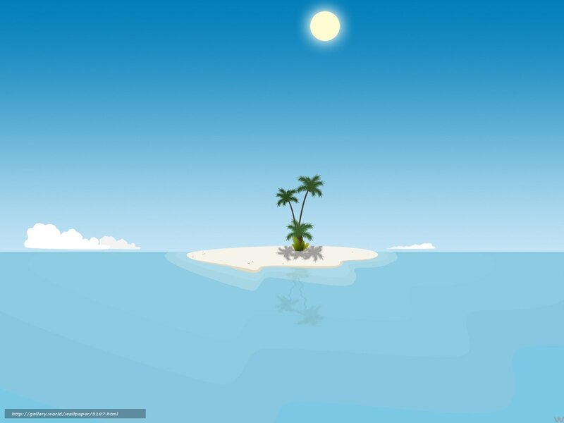 tropical island with palm trees