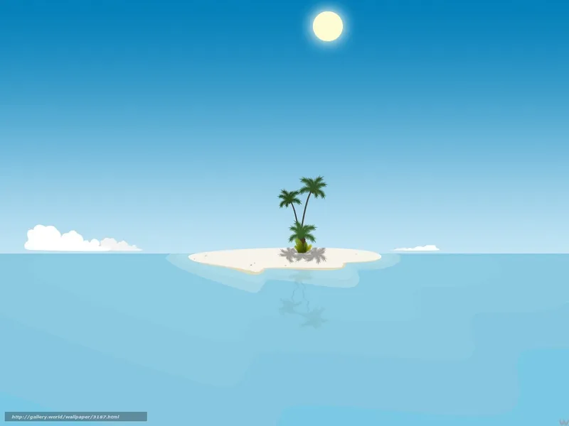 tropical island with palm trees