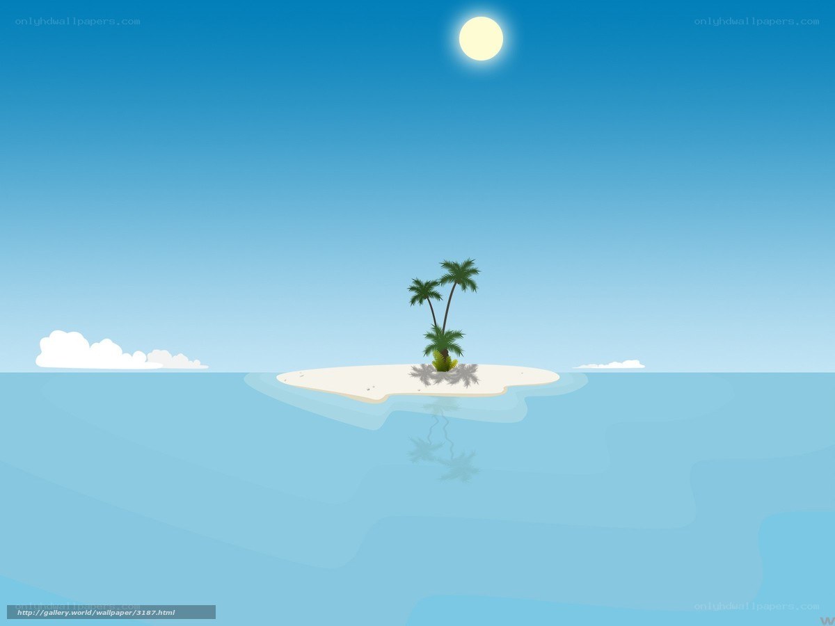 tropical island with palm trees