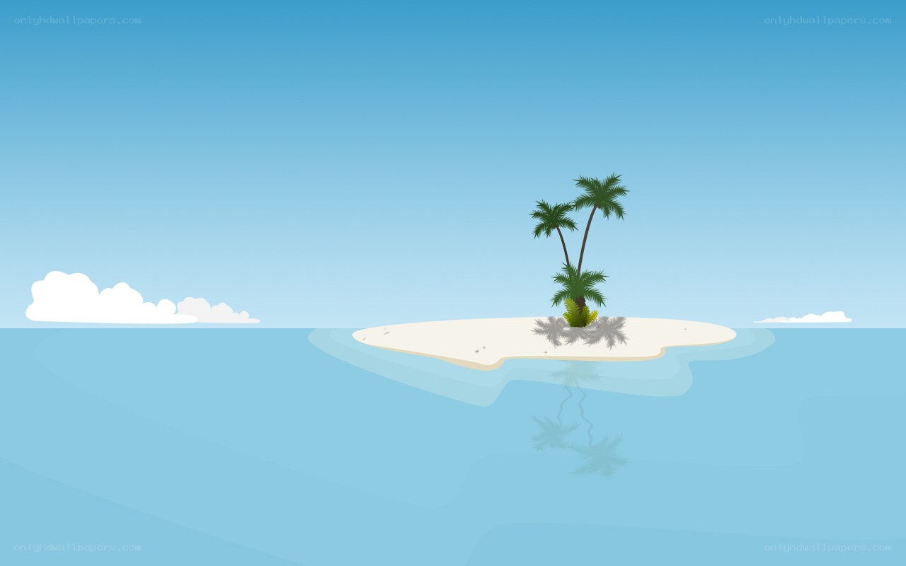 tropical island with palm trees