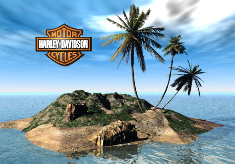 Tropical Island with Palm Trees — Blue, Serene, Afternoon, 3d Render, Palm Trees, Ocean