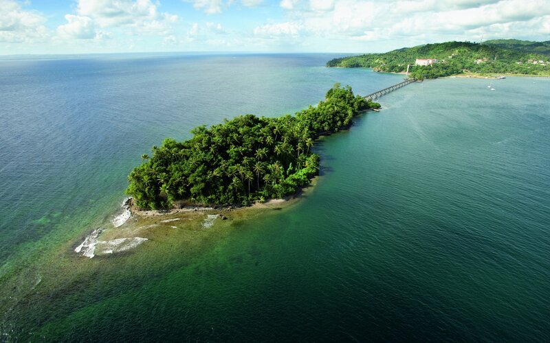 Tropical Island with Pier — Green