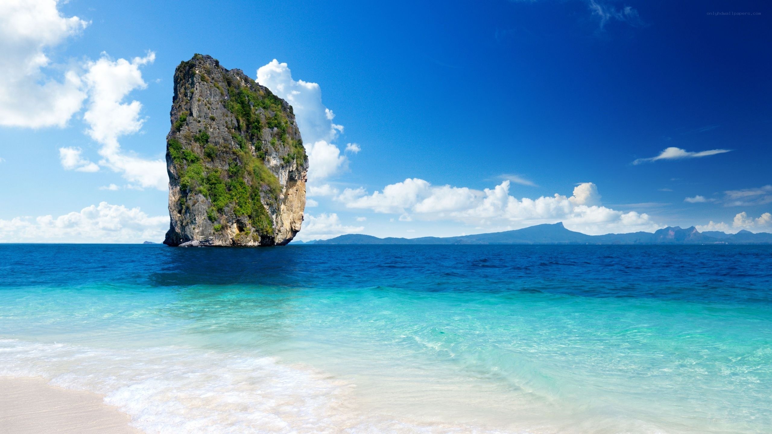 tropical island with rock formation