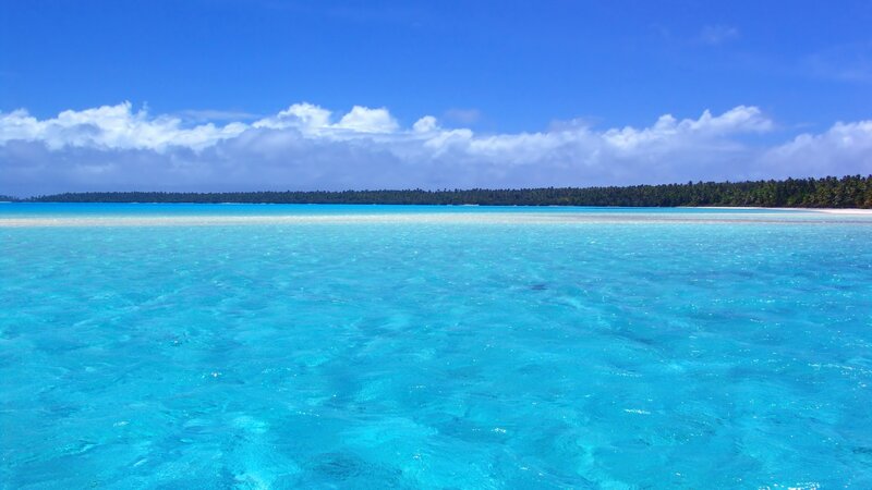 tropical island with turquoise water