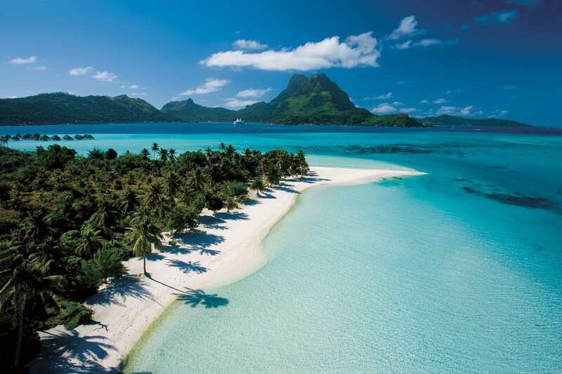 tropical island with turquoise water