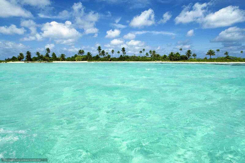 tropical island with turquoise water