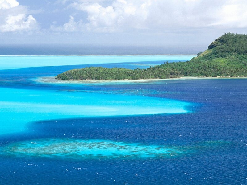 Tropical island with turquoise water