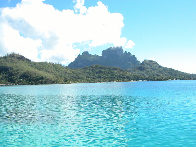 tropical island with turquoise water