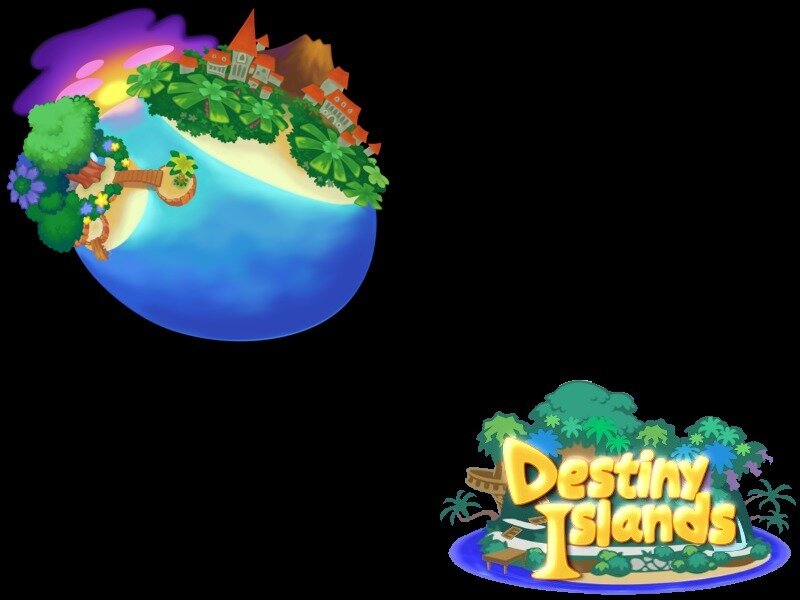Tropical Island with Village
