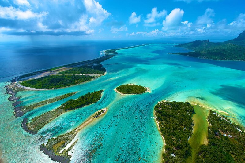 Tropical Islands and Lagoon — Blue, Serene, Afternoon, Photograph, Ocean