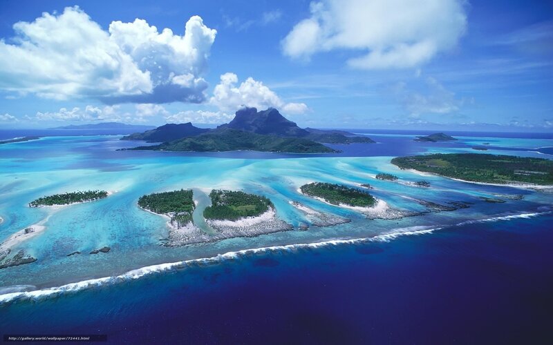 Tropical Islands and Lagoon — Blue, Serene, Afternoon