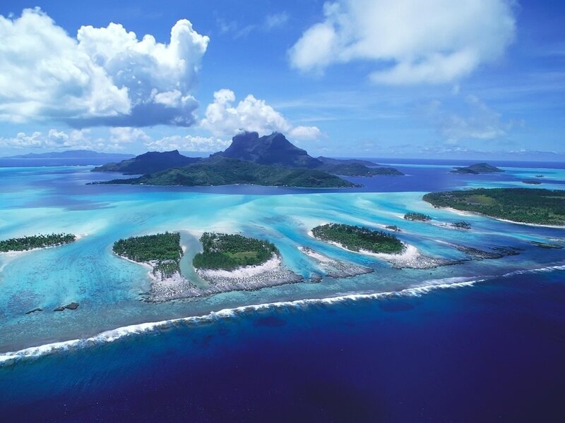 Tropical Islands and Lagoon — Blue, Serene