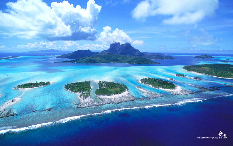 Tropical Islands and Lagoon — Blue