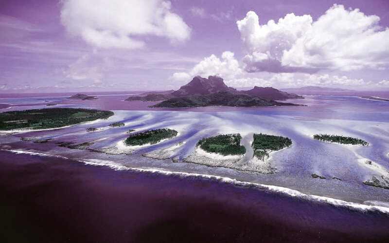Tropical Islands and Lagoon — Purple