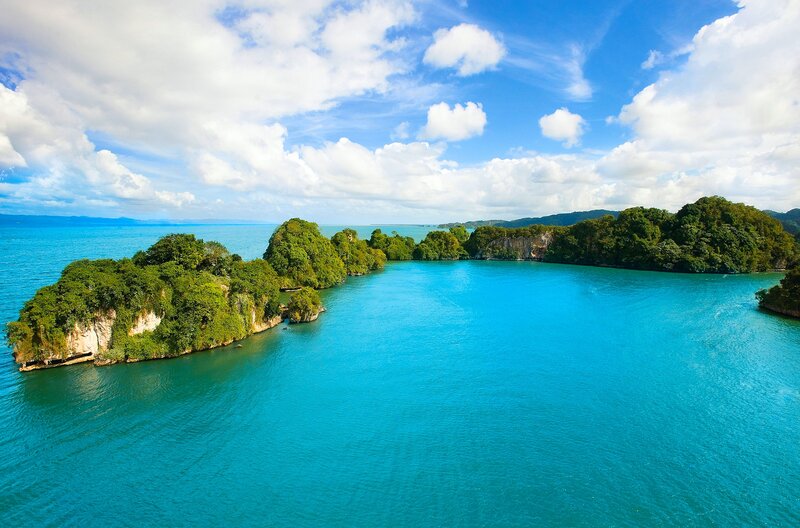 Tropical Islands in Bay — Blue, Serene