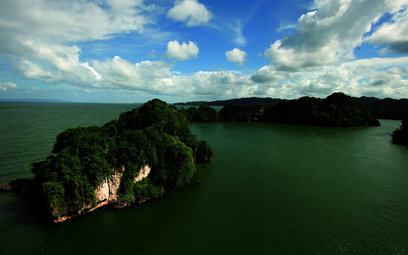 Tropical Islands in Bay — Green