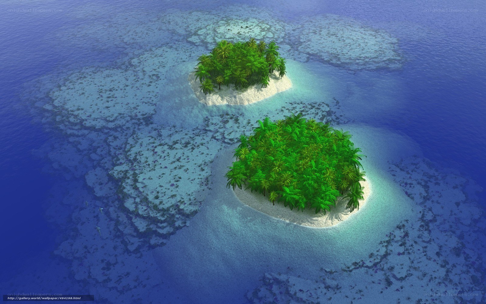 tropical islands in blue ocean