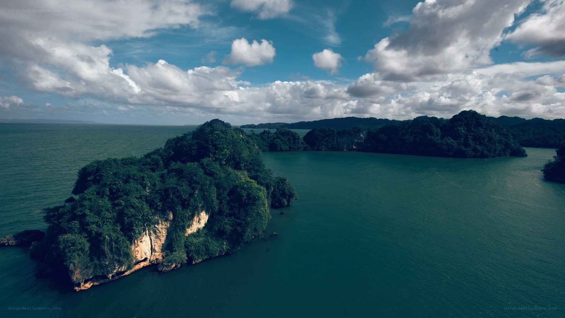 tropical islands in blue sea