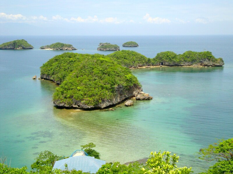 tropical islands in clear blue water