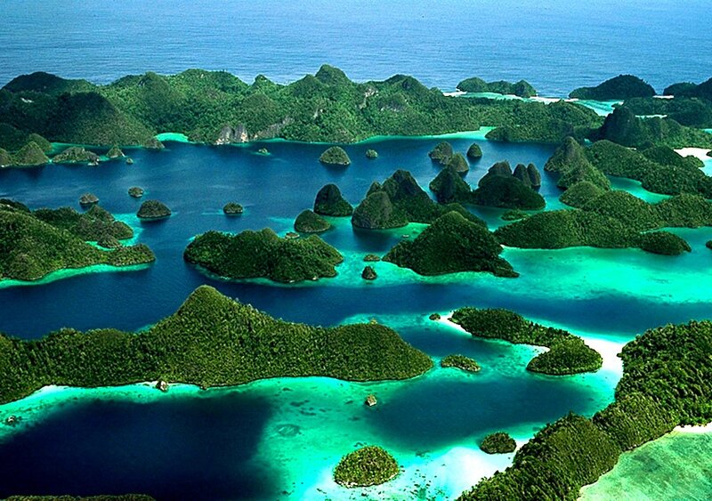 Tropical Islands in Lagoon