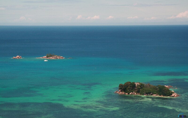 Tropical Islands in Ocean — Blue, Serene, Afternoon, Photograph