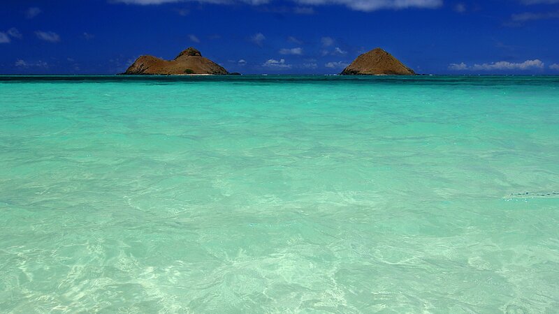 tropical islands in turquoise water