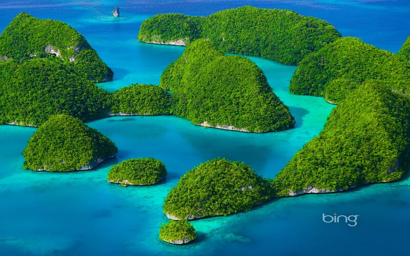 tropical islands in turquoise water