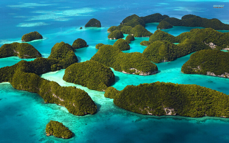 Tropical Islands in Turquoise Water — Blue, Serene