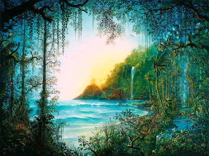 Tropical Jungle Waterfall