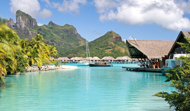 Tropical Lagoon with Bungalows