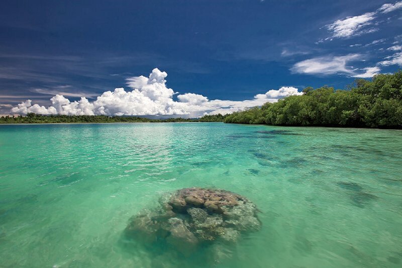 Tropical Lagoon with Rocks