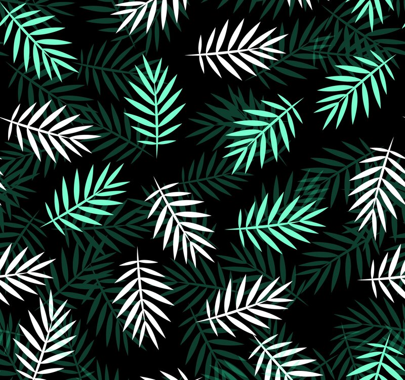 Tropical Leaf Pattern — Black