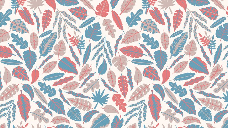 Tropical Leaf Pattern — Red