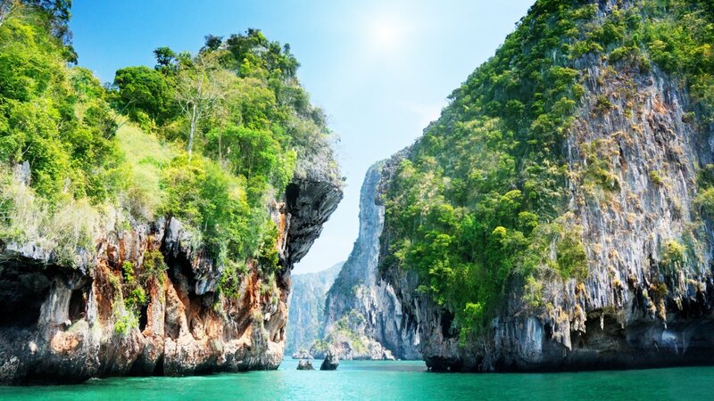 Tropical Limestone Cliffs — Green, Serene